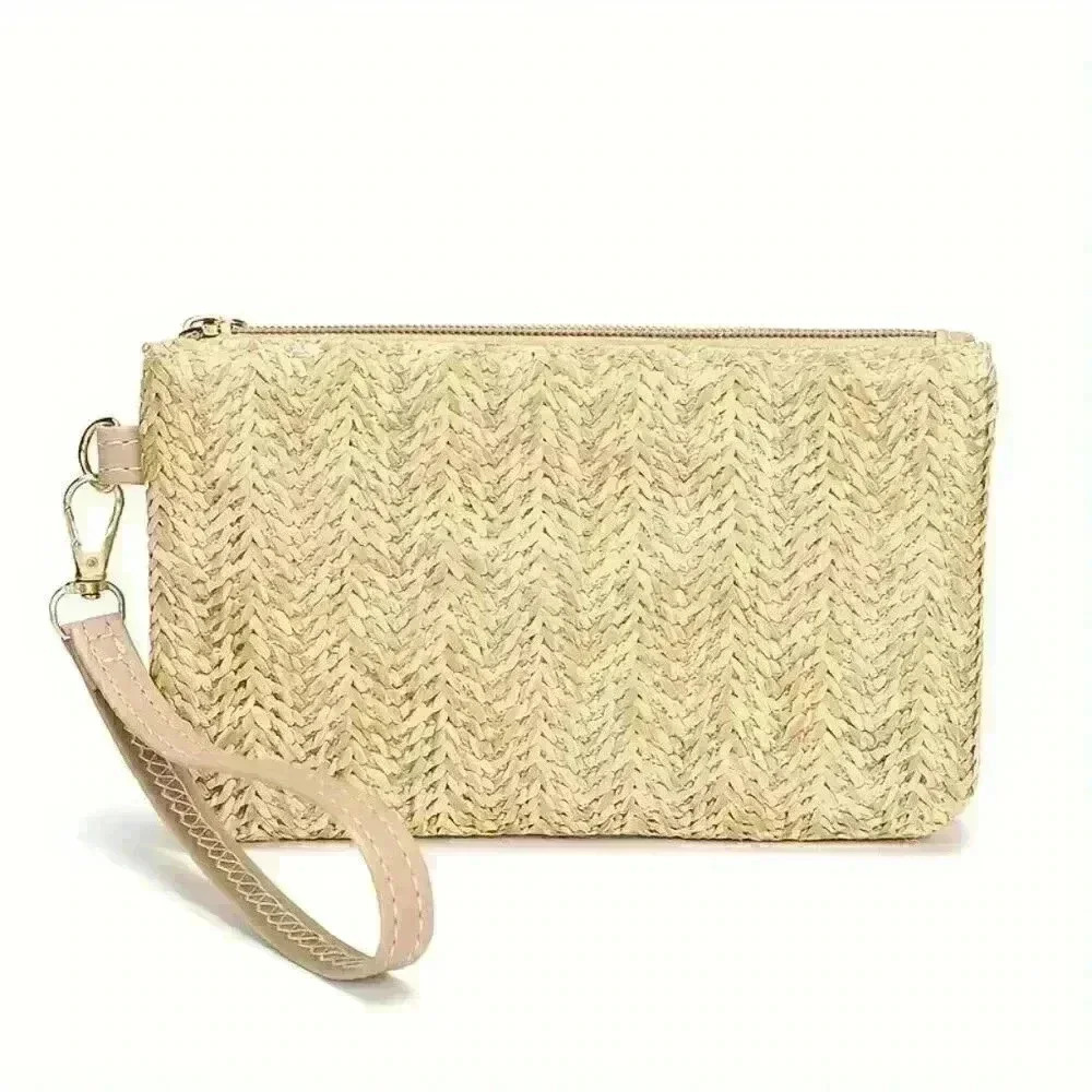 Straw Woven Wrist Bag